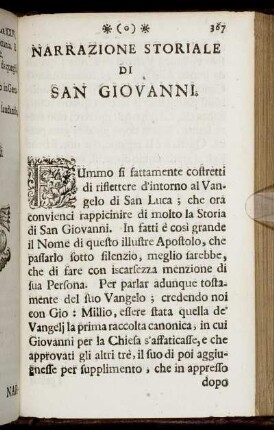 Narrazione Storiale Di San Giovanni.