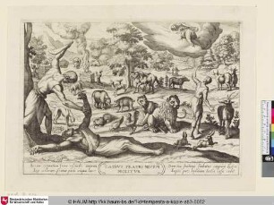 CAINVS FRATRI NECEM MOLITVR [Kain erschlägt Abel; Cain killing Abel]