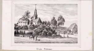 Die Kirche in Kleinschirma (Oberschöna-Kleinschirma) in Mittelsachsen, aus Sachsens Kirchen-Galerie von Hermann Schmidt, 1838, Bd. 2