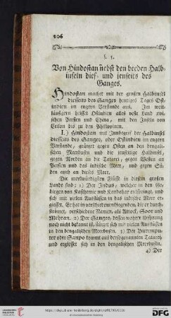 §. 3: Von Hindostan nebst den beeden Halbinseln dies- und jenseits des Ganges