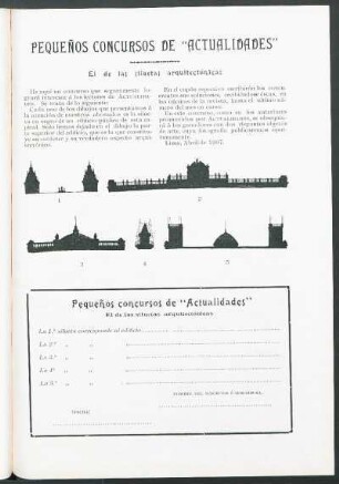 Pequeños concursos de "Actualidades" : El de las siluetas arquitectónicas