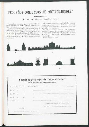 Pequeños concursos de "Actualidades" : El de las siluetas arquitectónicas