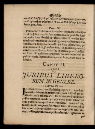 Caput II. Juribus Liberorum In Genere.
