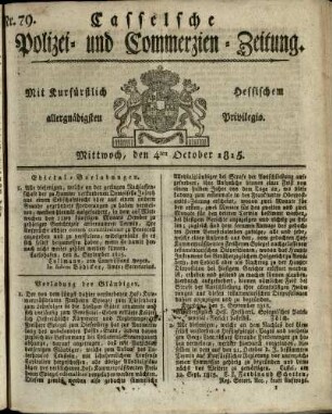 Nr. 79, Mittwoch, den 4ten October 1815