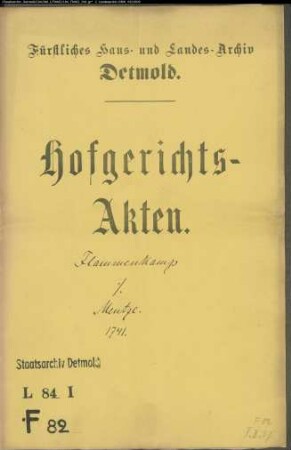 Flammenkamp gegen Johann Henrich Mense (Mentze) - Schuldforderung