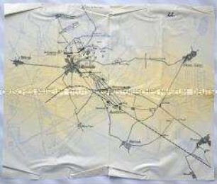 Handgezeichnete Skizzen den Kämpfen um Bailleul (Nord-Pas-de-Calais) und östlich von Aubers, Fleurbaix und Erquinghem (Nord-Pas-de-Calais) im Jahr 1918