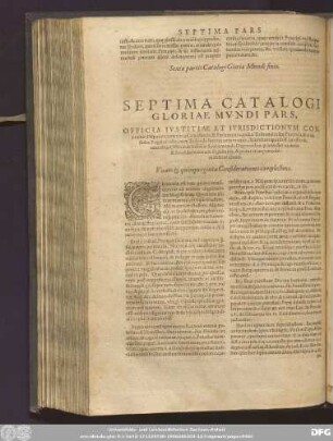 Septima Catalogi Gloriae Mundi Pars ...