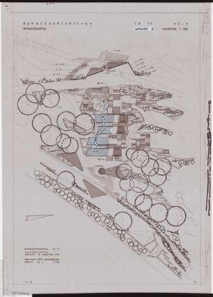 Bundesgartenschau 1971, Köln: Wassergarten Lageplan Variante B 1:200
