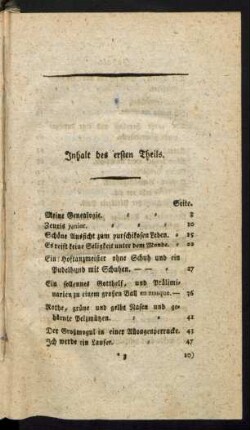 Inhalt des ersten Theils.