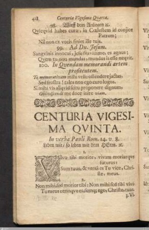 Centuria Vigesima Quinta.