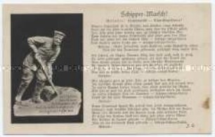 Liedtext zum "Schipper-Marsch" mit Schipper-Skulptur