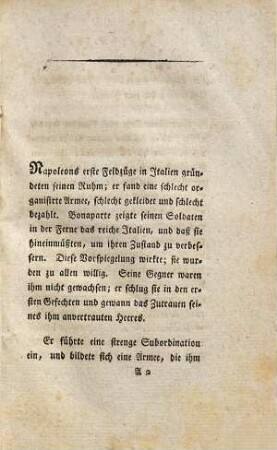 Napoleons Ruhm als Feldherr