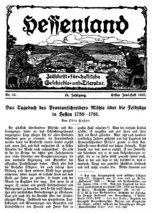 Nr. 11, Erstes Juni-Heft 1910