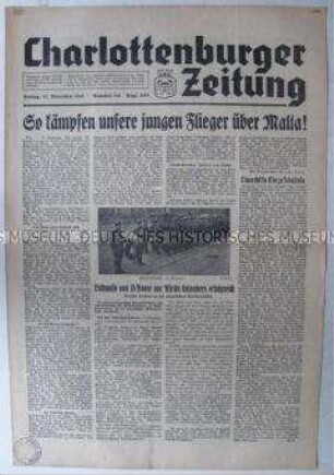 Berliner Bezirkszeitung "Charlottenburger Zeitung" u.a. zum Kampf um Malta