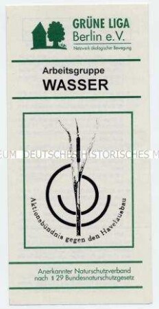 Informations- und Werbeprospekt der Arbeitsgruppe Wasser der Grünen Liga