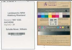 Entnazifizierung Wilhelm Schulte-Nover , geb. 28.04.1921 (Markenkontrolleur)