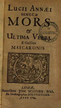Lucii Annaei Senecae Mors et Ultima Verba