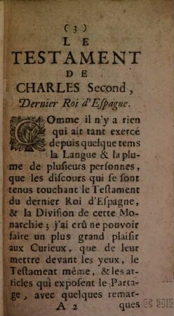Le Testament de Charles II.