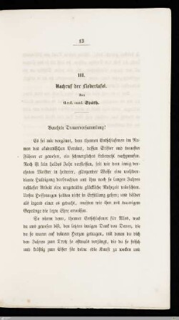 Nachruf der Liedertafel