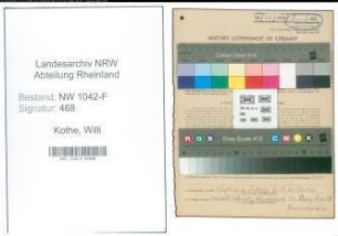 Entnazifizierung Willi Kothe , geb. 10.07.1906 (Zollbeamter)