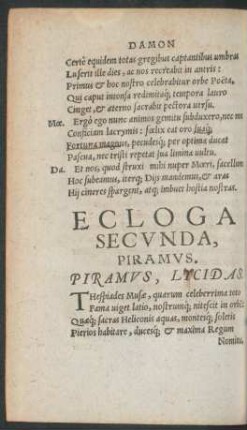 Ecloga Secunda, Piramus.