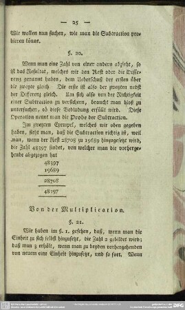Von der Multiplication