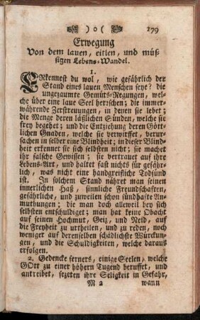 Erwegung Von dem lauen, eitlen, und müssigen Lebens-Wandel.