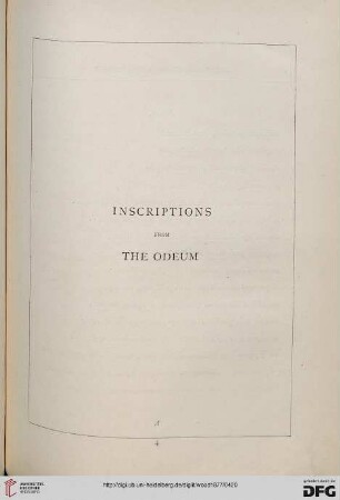 Inscriptions from the Odeum