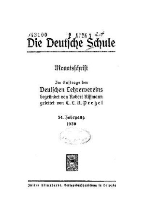 34: Die deutsche Schule - 34.1930