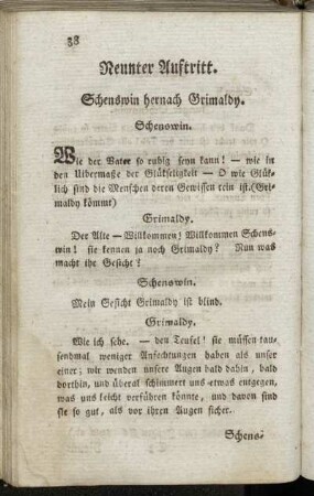 Neunter Auftritt. - Siebzehnter Auftritt.