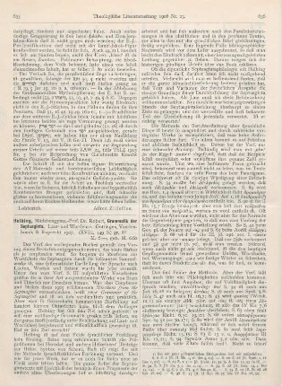 635-642 [Rezension] Helbing, Robert, Grammatik der Septuaginta