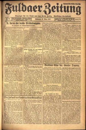 Ausgabe vom Mittwoch, den 16. März 1927.