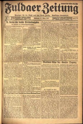Ausgabe vom Mittwoch, den 16. März 1927.
