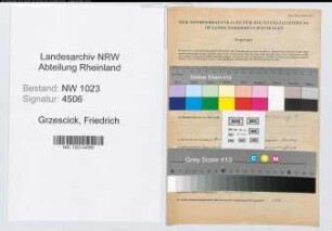 Entnazifizierung Friedrich Grzescick , geb. 14.09.1914 (Polizeibeamter)