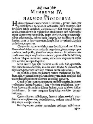 Membrvm IV. De Haemorrhoidibvs.