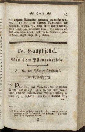 IV. Hauptstück. Von dem Pflanzenreiche.