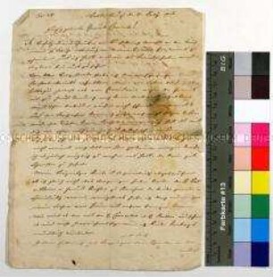 Brief Johann David Enke an seine Verlobte Charlotte Emilie Kattner aus Waldenburg (Walbrzych) in Niederschlesien über die Hochzeitsvorbereitungen und die Renovierung des gemeinsamen Wohnsitzes