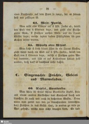 C. Eingemachte Früchte, Gelées und Marmeladen