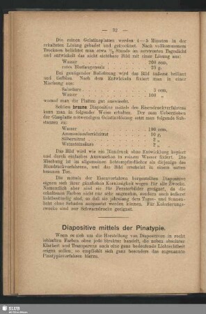 Diapositive mittels der Pinatypie
