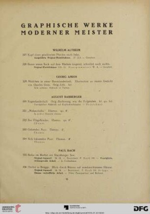 Graphische Werke moderner Meister (Nr. 327-991)