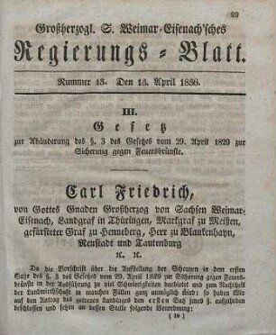 Nr. 13 : 13. April 1836