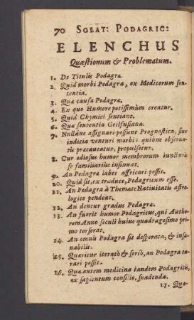 Elenchus quaestionum & problematum.