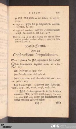 Das 9. Capitel. Von der Constructione Præpositionum