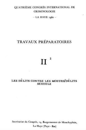 Les délits contre les moeurs / délits sexuels