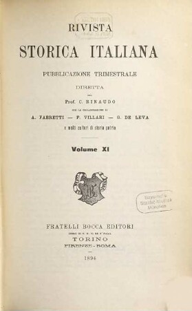 Rivista storica italiana. 11. 1894
