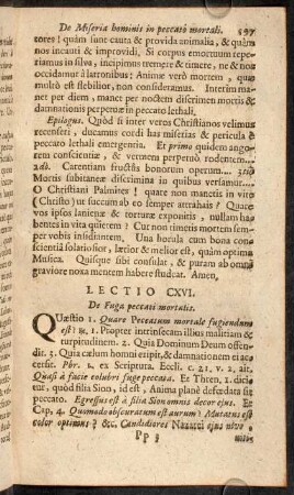 597-610, Lectio CXVI. De Fuga peccati mortalis. - Lectio CXIX. De Peccatis Capitalibus & de Superbia.