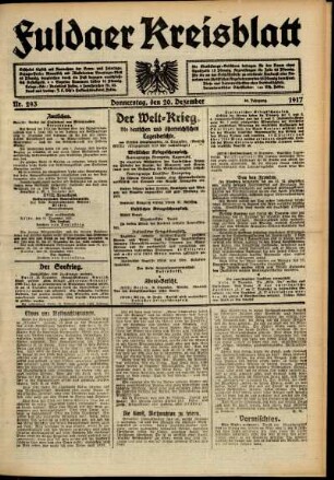 Ausgabe vom Donnerstag, den 20. Dezember 1917.