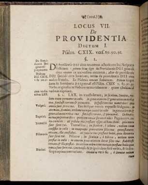 Locus VII. De Providentia.