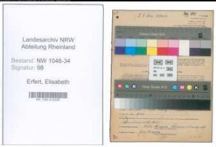 Entnazifizierung Elisabeth Erfert , geb. 03.04.1892 (Krankenschwester)