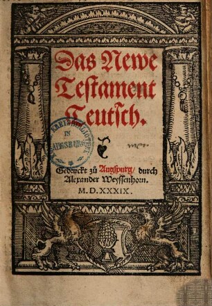 Das Newe Testament Teutsch